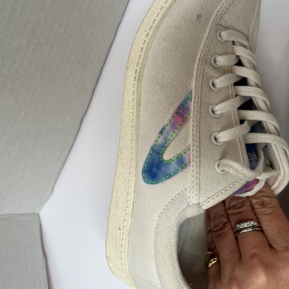 Rare TRETORN Vintage 90s Women's Canvas White / Multicolour Nylite Runners, 7.5 - Picture 6 of 10